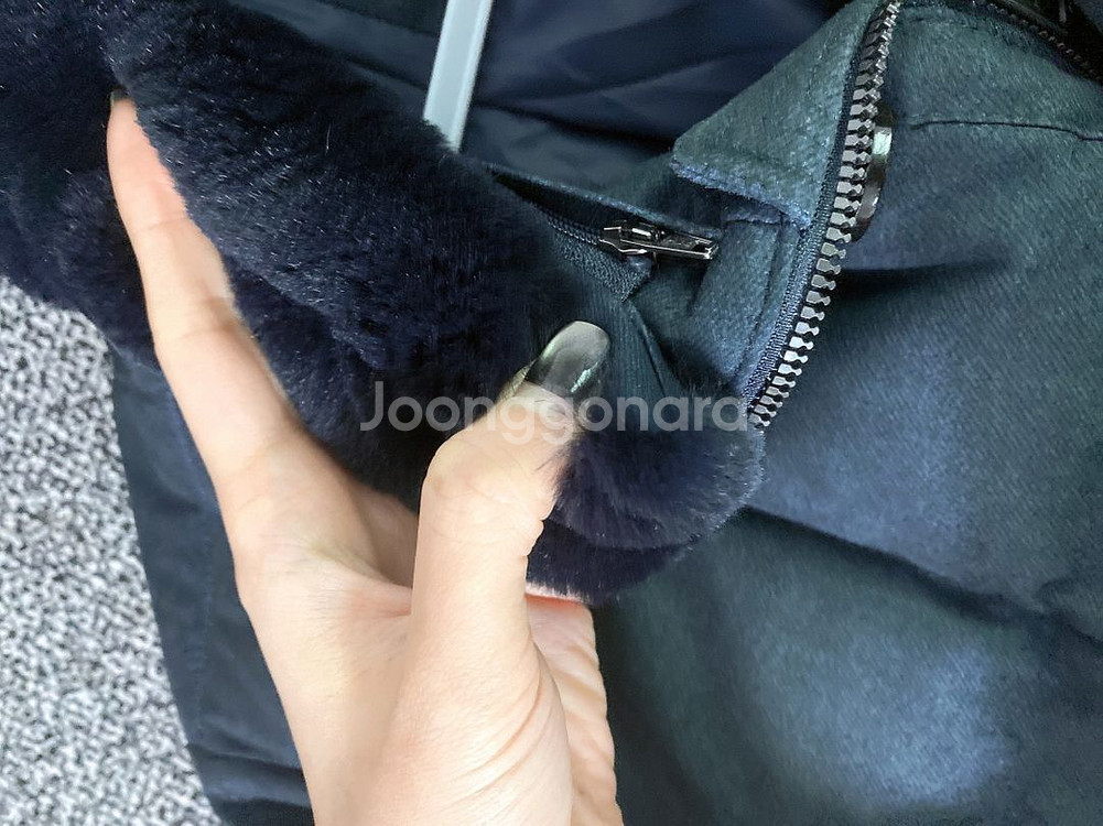 (105)로가디스남자거위털천연모피토끼털코트형패딩--5