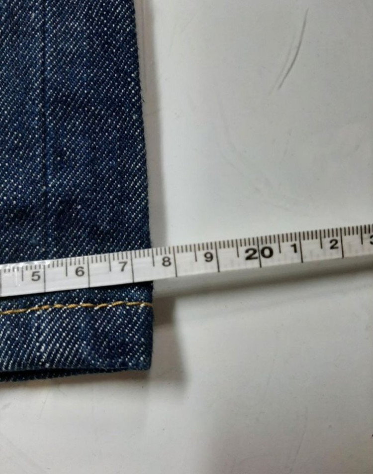 29)플랙진 셀비지 가죽패치 중청바지 일자청바지--8