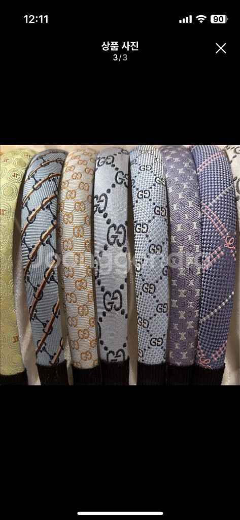 구찌 업사이클링 헤어밴드 1.5cm--2