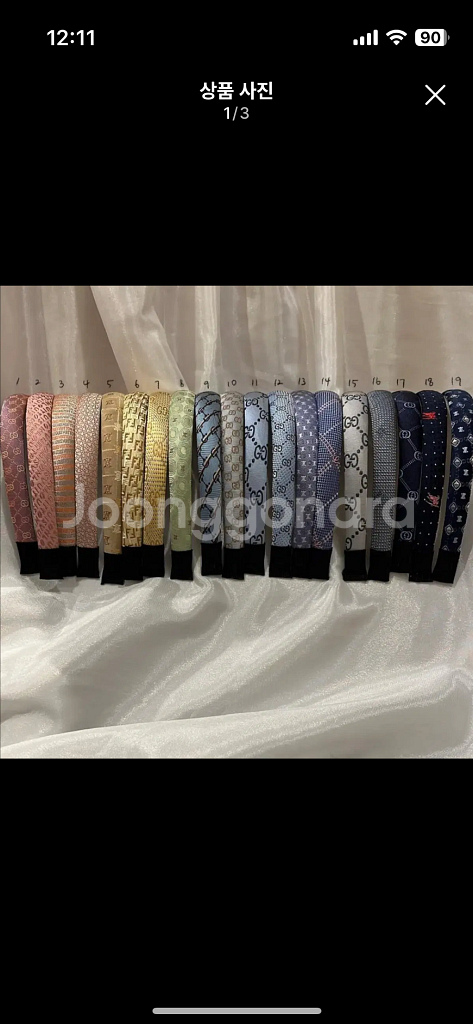 구찌 업사이클링 헤어밴드 1.5cm--0