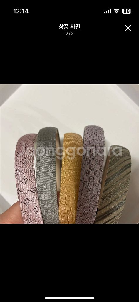 명품 넥타이 업사이클링 헤어밴드 (2cm)--1