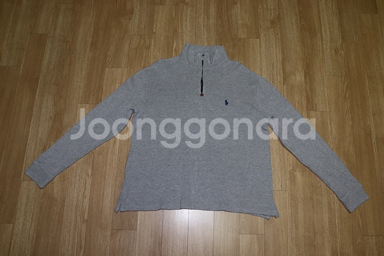 (105)폴로/그레이 면집업니트--0