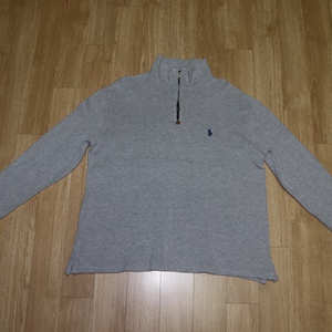 (105)폴로/그레이 면집업니트