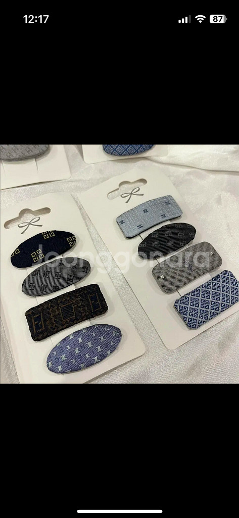 명품 업사이클링 헤어핀 (똑딱핀) 세트--2