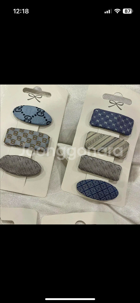 명품 업사이클링 헤어핀 (똑딱핀) 세트--4