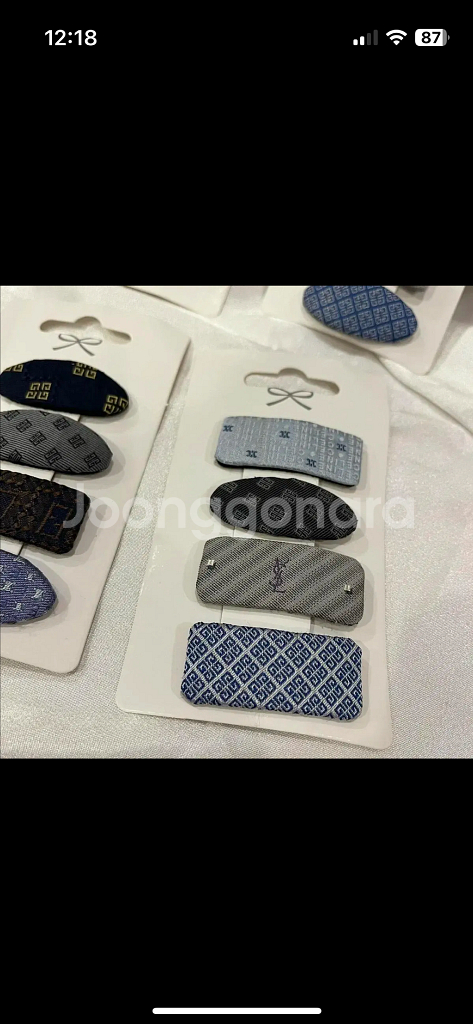 명품 업사이클링 헤어핀 (똑딱핀) 세트--6