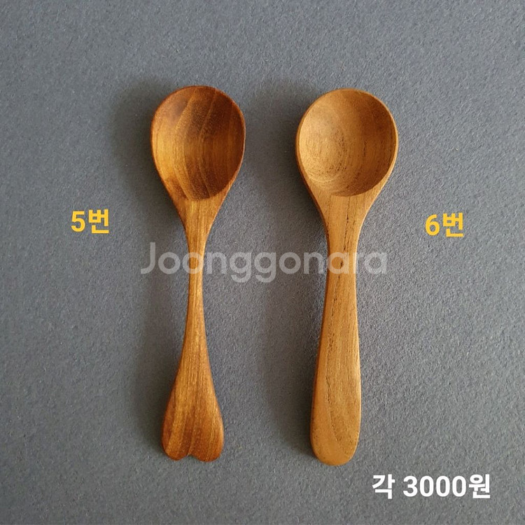 티크 우드 원목 나무 커트러리 스푼 포크 버터나이프--5
