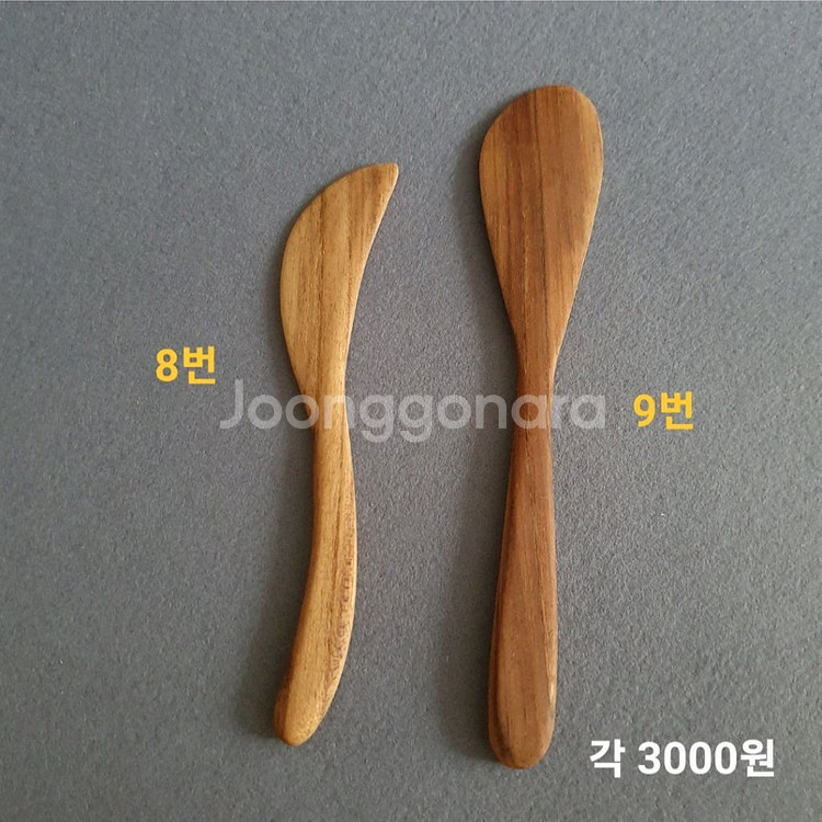티크 우드 원목 나무 커트러리 스푼 포크 버터나이프--7