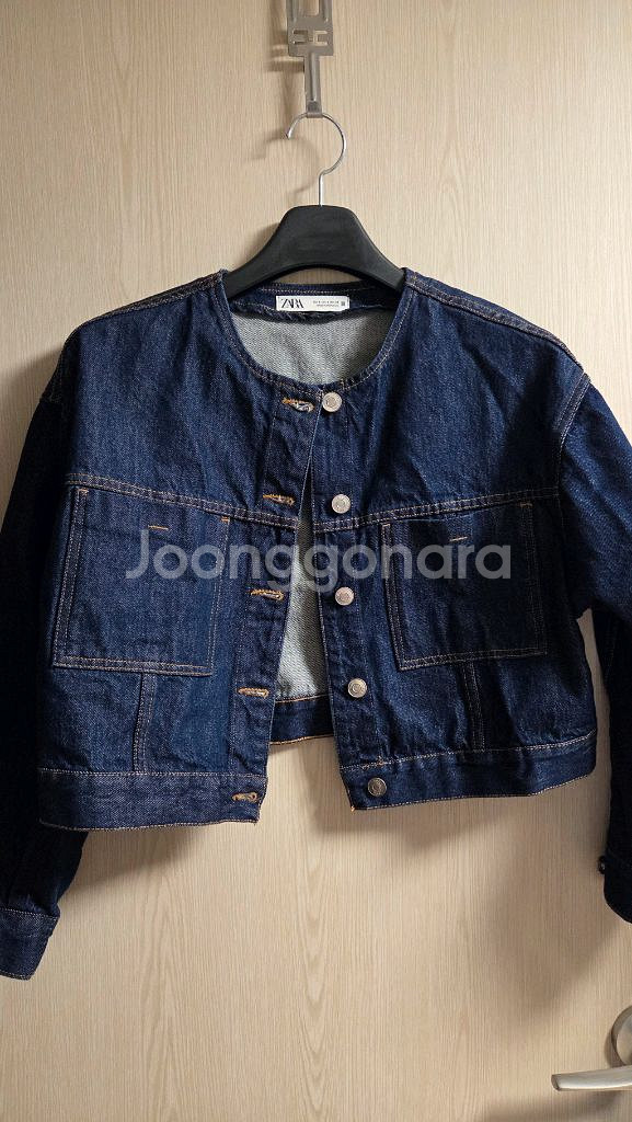 자라 크롭 데님 청자켓 s--0