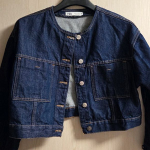 자라 크롭 데님 청자켓 s