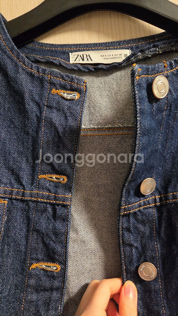자라 크롭 데님 청자켓 s--3