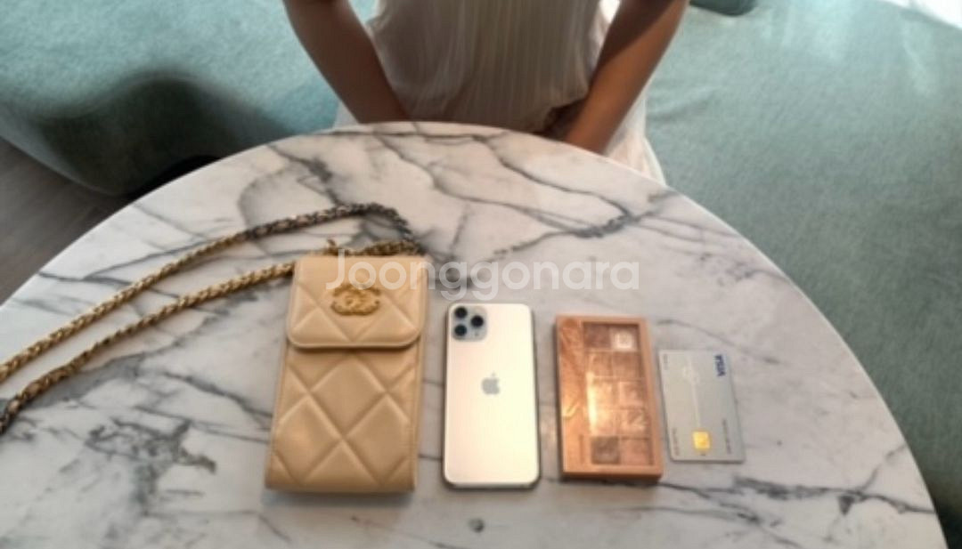 샤넬19 램스킨 폰 홀더백--5