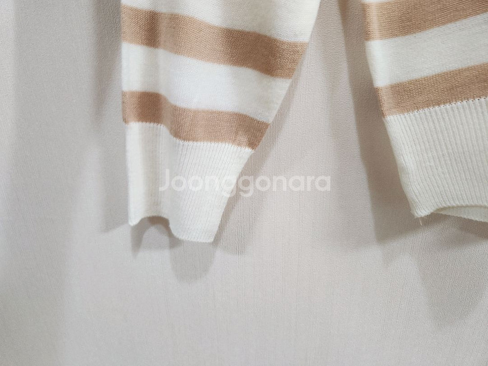 세일러카라 스트라이프 니트 티--2