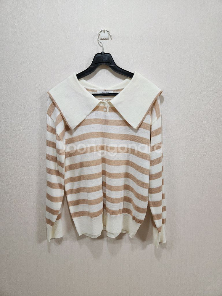 세일러카라 스트라이프 니트 티--0