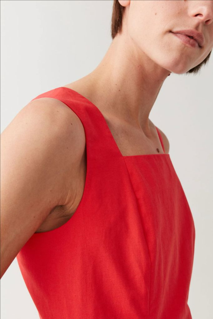 COS 코스 코튼 린넨 드레스 원피스 36--4