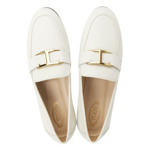 TODS 토즈 화이트 레더 로퍼