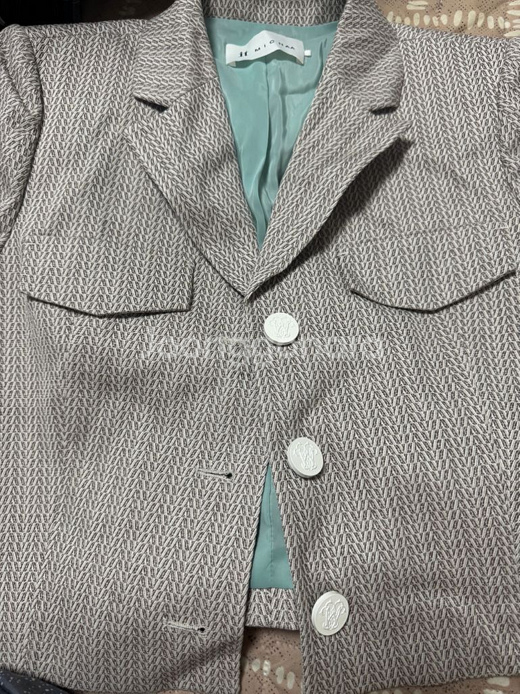 잇미샤 트위드 셋업 김태리 정장 자켓 롱스커트 베이지--2