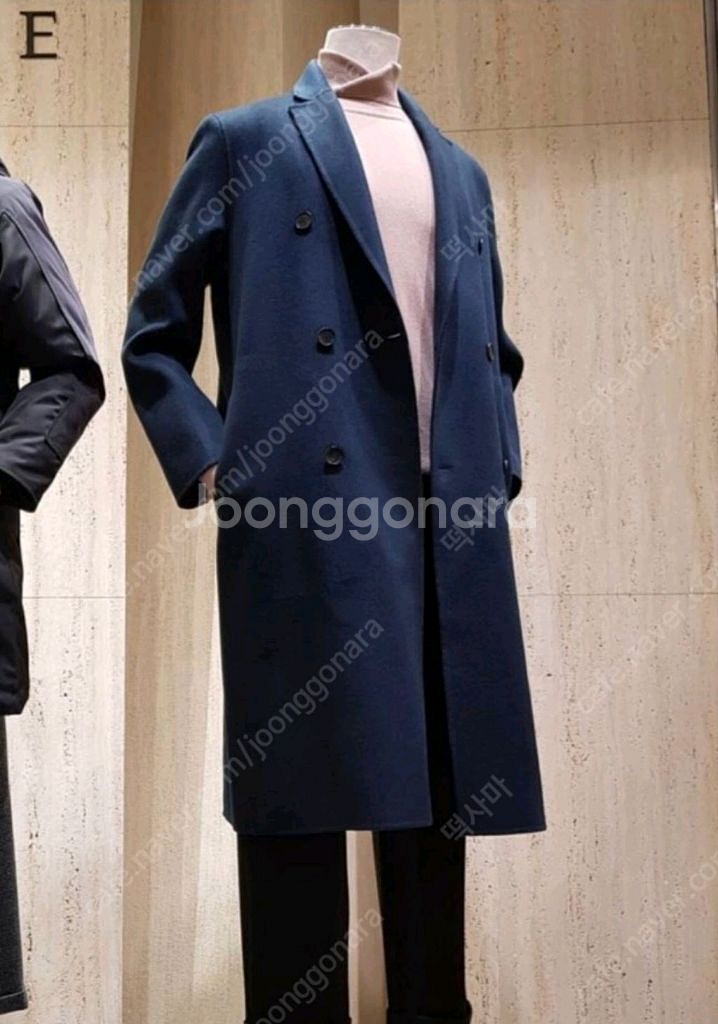 타임옴므 더블 핸드메이드코트터콰이즈블루100사이즈판매--0