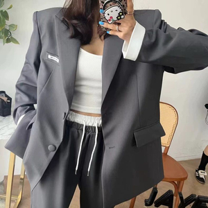 회색 오버핏 블레이저 셋업 새상품