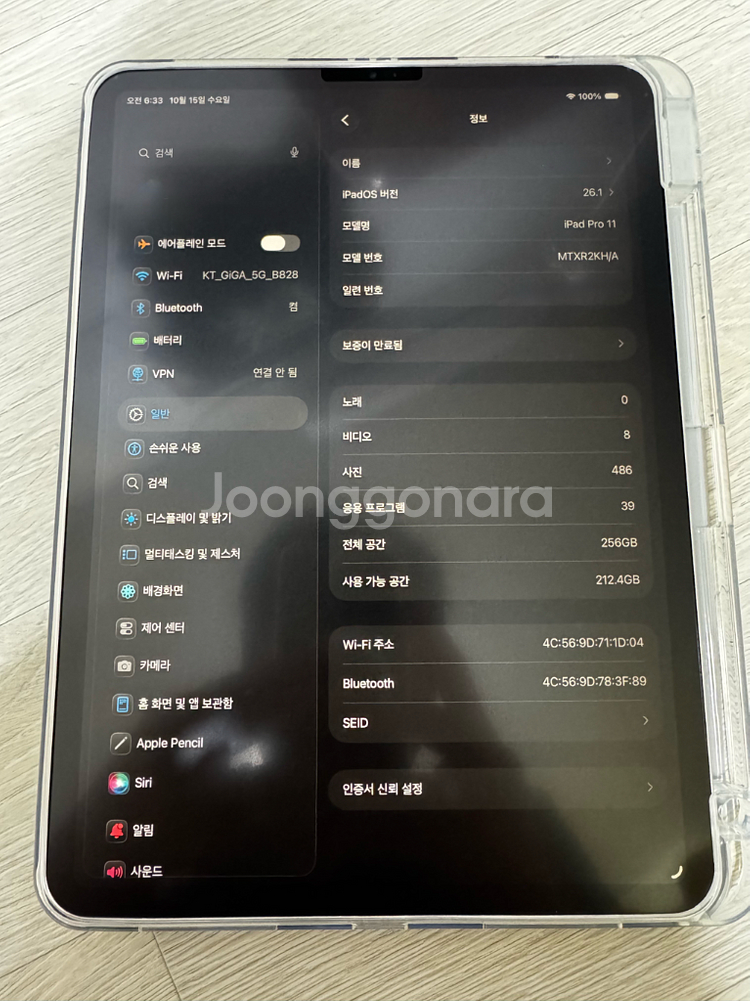 아이패드 프로 1세대 11인치 실버 256GB WIFI--1