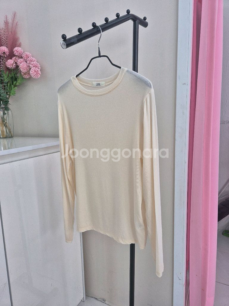 베이직 데일리 텐셀 시스루 라운드 이너 긴팔티셔츠--9