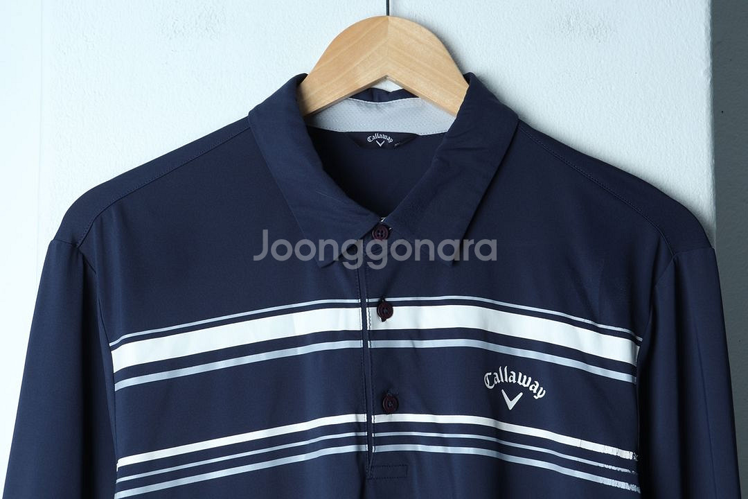 (L) 캘러웨이 카라 긴팔티셔츠 골프 사용감 네이비--2