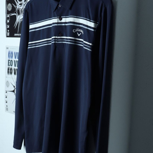 (L) 캘러웨이 카라 긴팔티셔츠 골프 사용감 네이비