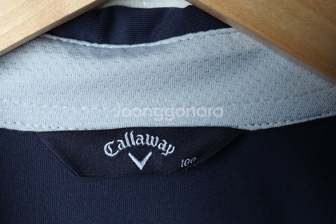 (L) 캘러웨이 카라 긴팔티셔츠 골프 사용감 네이비--6