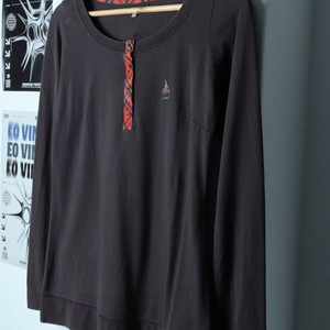 W(L) 빈폴 긴팔티셔츠 헨리넥 브라운