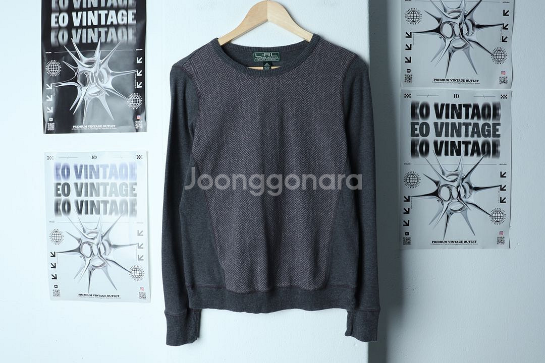 W(M-L) 폴로 랄프로렌 긴팔티셔츠 헤링본 그레이--1