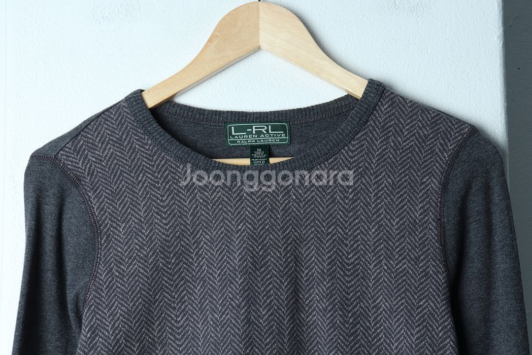 W(M-L) 폴로 랄프로렌 긴팔티셔츠 헤링본 그레이--2