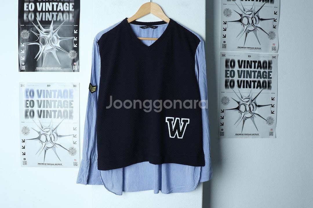 W(XL-2XL) 브랜드빈티지 긴팔티셔츠 자라--1