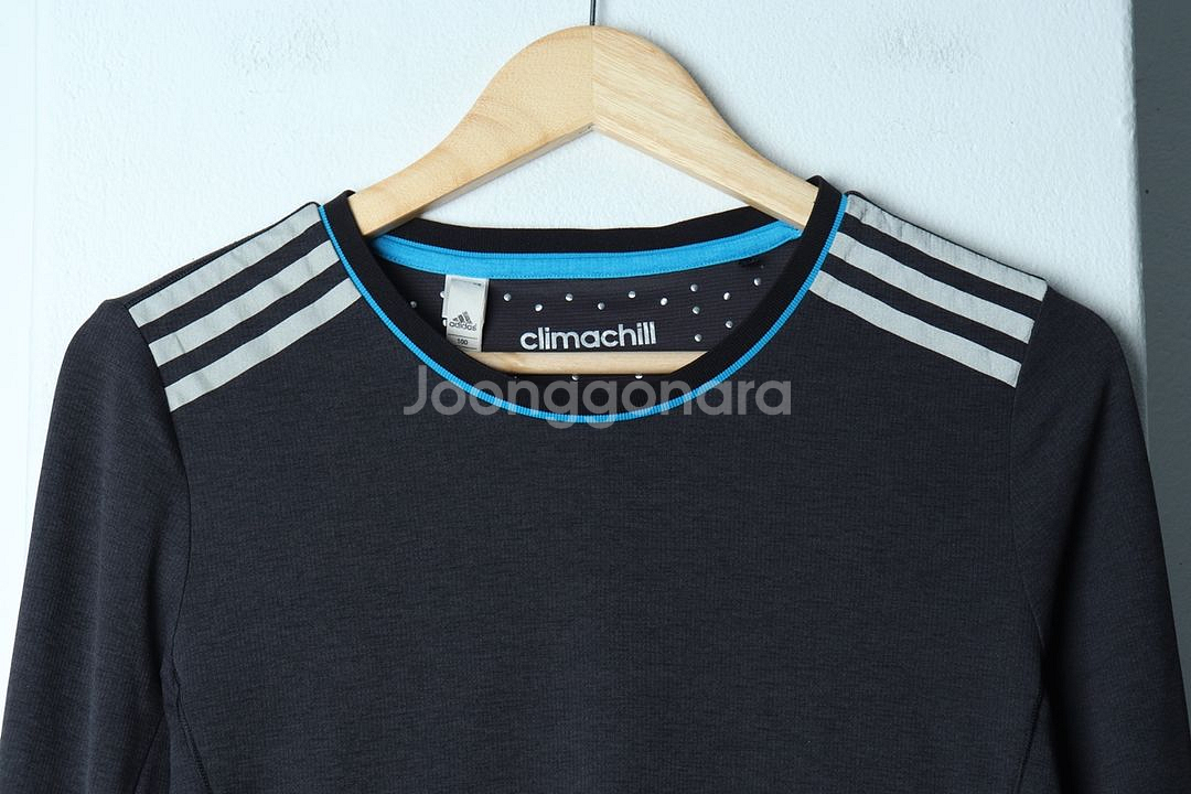(L) 아디다스 긴팔티셔츠 기능성 그레이--2