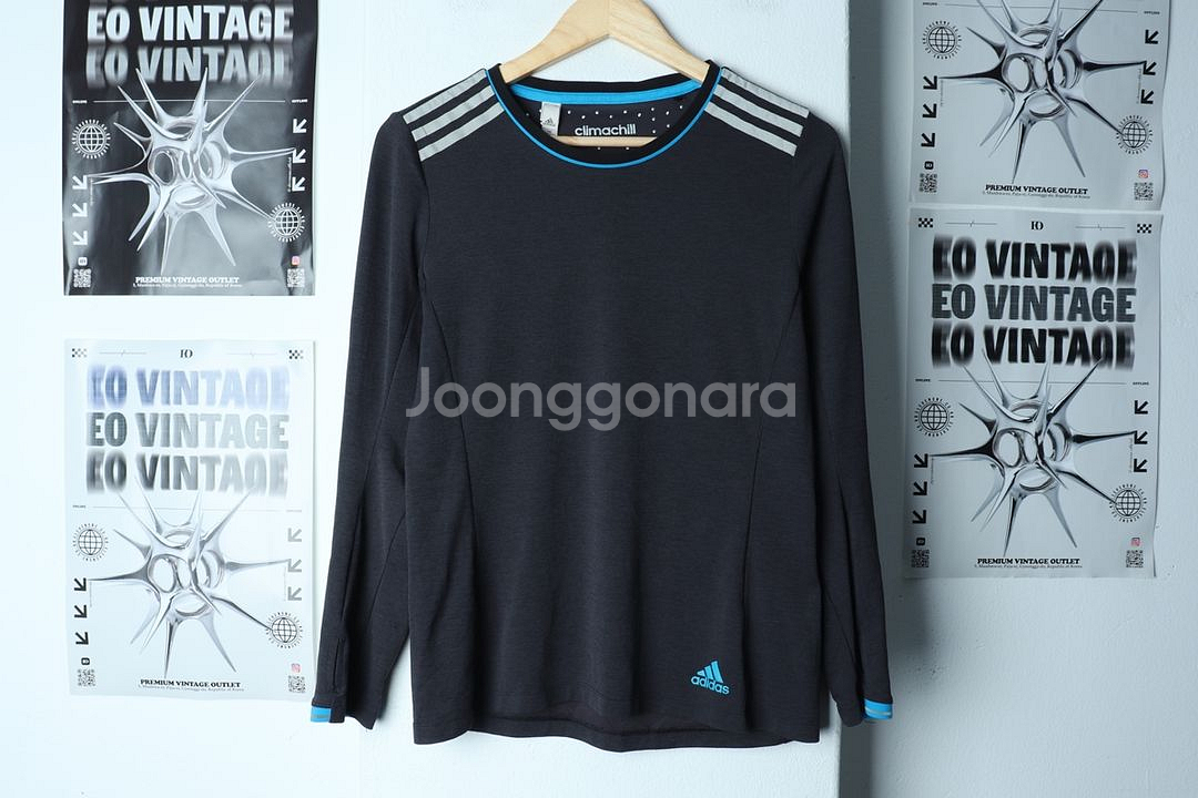 (L) 아디다스 긴팔티셔츠 기능성 그레이--1