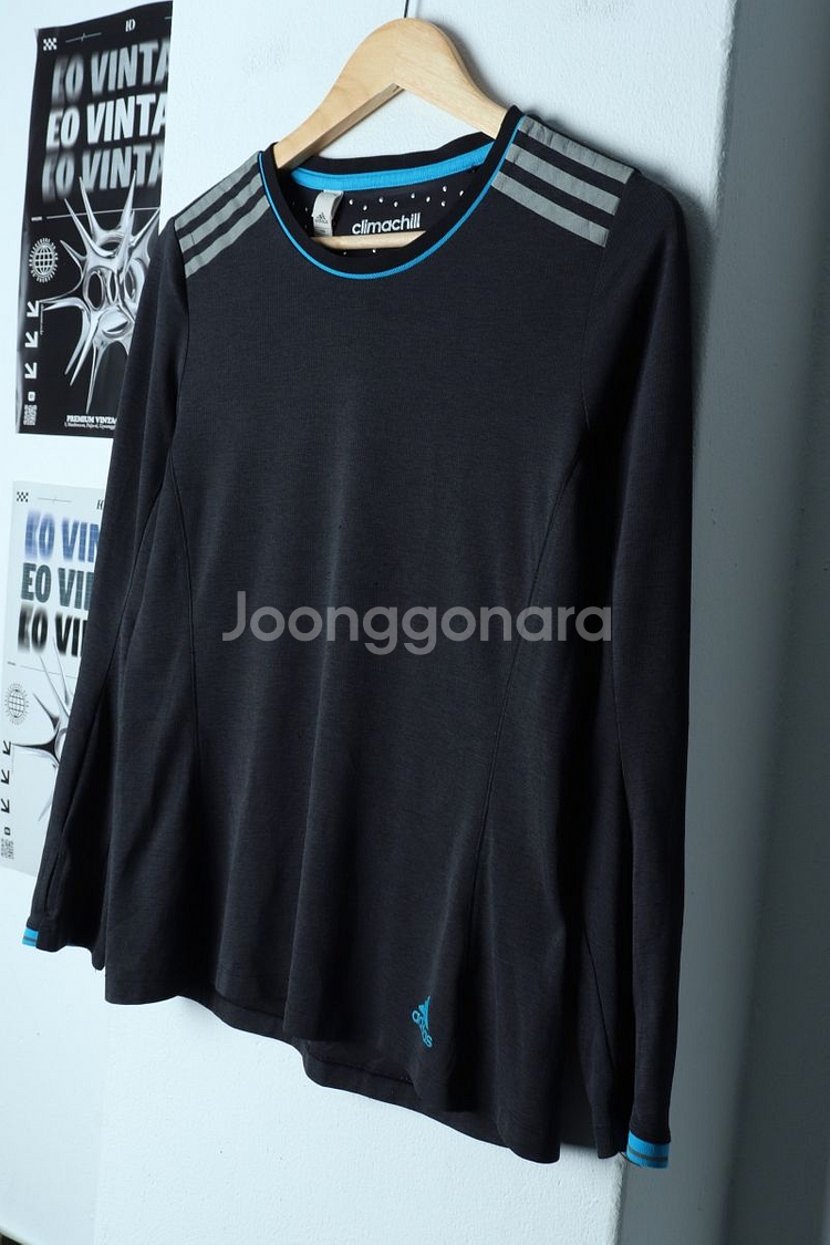 (L) 아디다스 긴팔티셔츠 기능성 그레이--0
