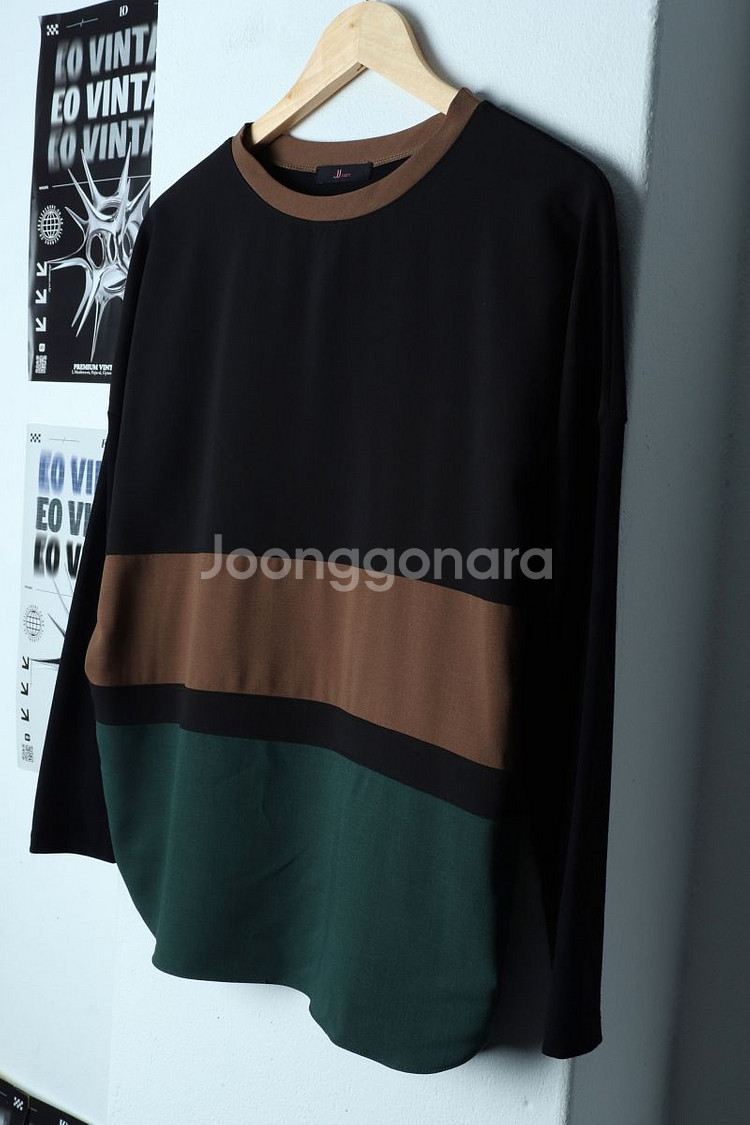 W(F) 브랜드빈티지 긴팔티셔츠 지고트 블랙--0
