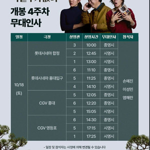 어쩔수가 없다 무대인사 정가이하 양도(10/18)
