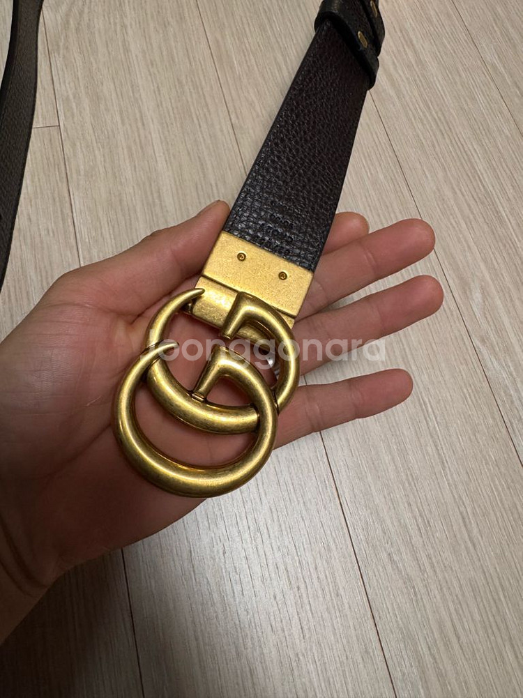 구찌 GG 마몽 벨트 블랙 + 풀박스 90cm--4