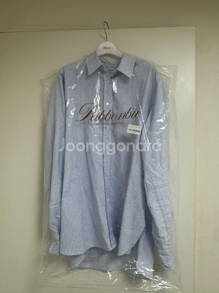 리본빛 Oxford Striped Shirt - Blu--1