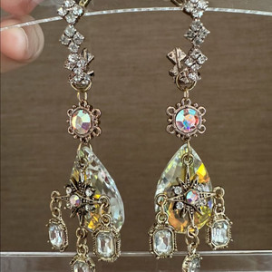 유니크 링 드롭 귀걸이