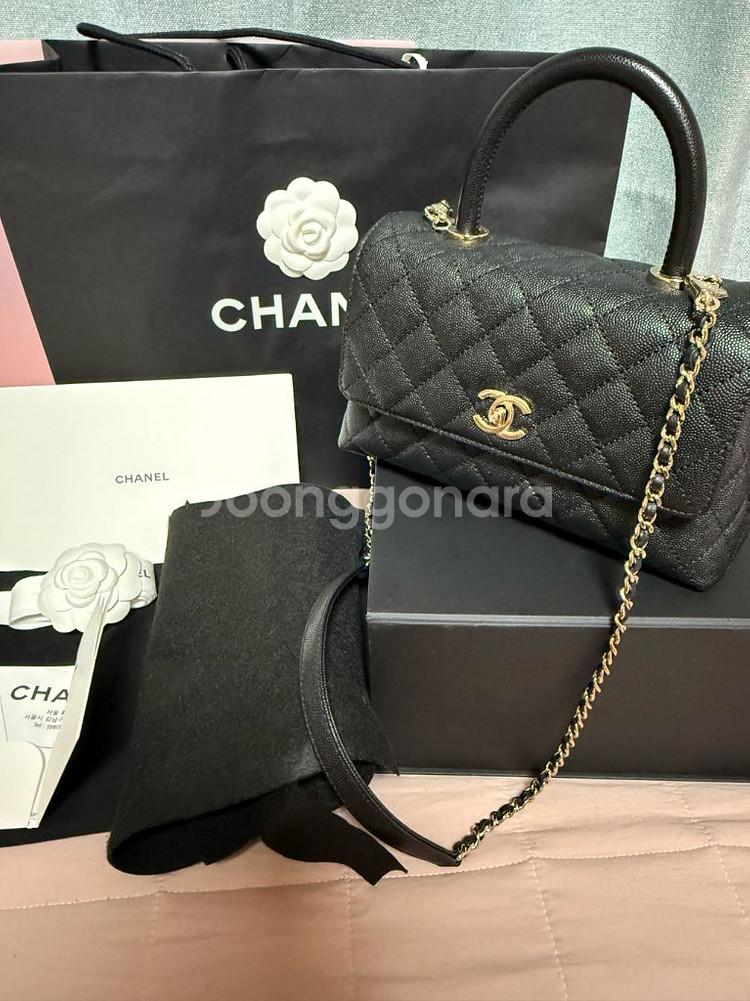 샤넬 코코핸들 구스몰 현미듐 내장칩 풀세트--4