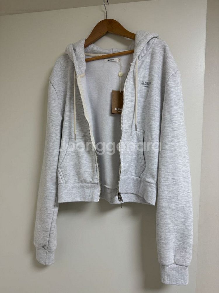 글로니 G CROP ZIP UP (GRAY)--1