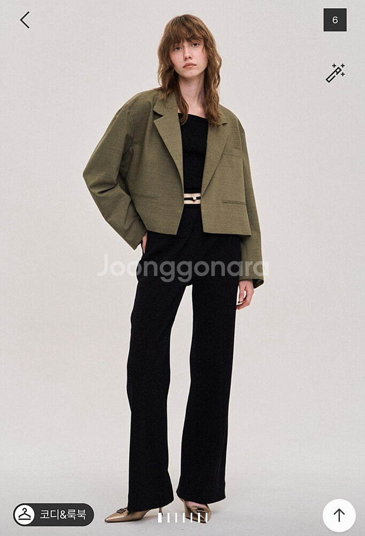 한섬 시스템 2022 울블렌드 크롭 데일러드 자켓--1