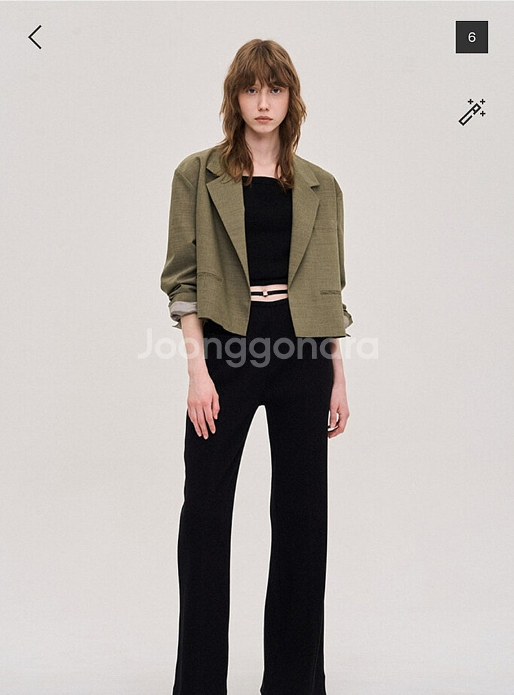 한섬 시스템 2022 울블렌드 크롭 데일러드 자켓--0