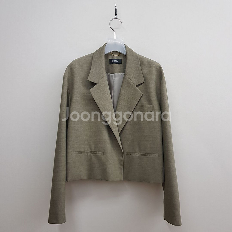 한섬 시스템 2022 울블렌드 크롭 데일러드 자켓--2