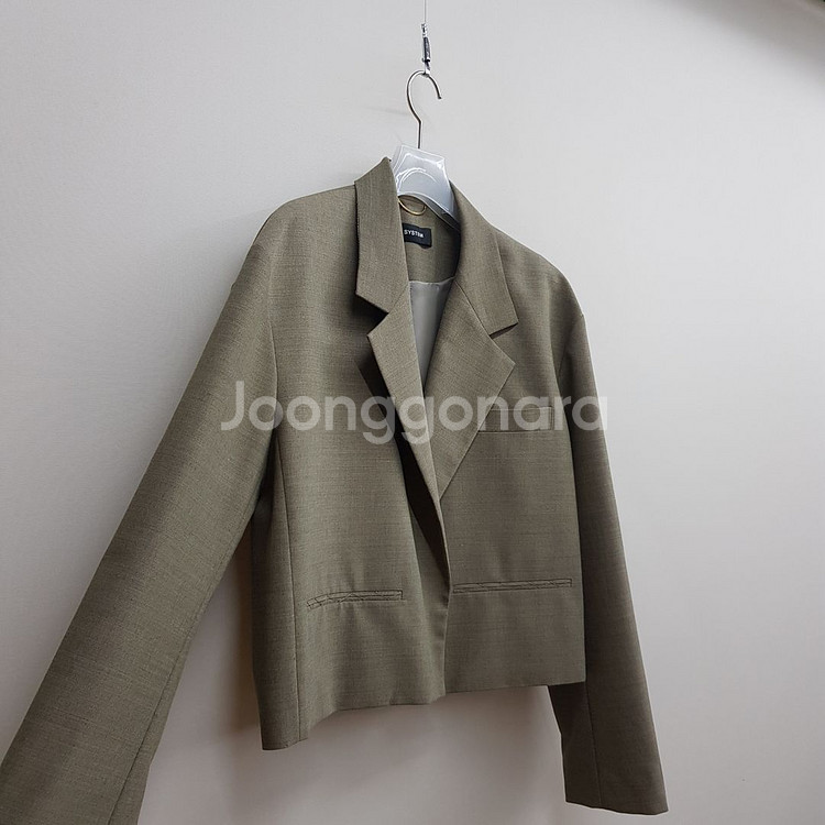 한섬 시스템 2022 울블렌드 크롭 데일러드 자켓--4