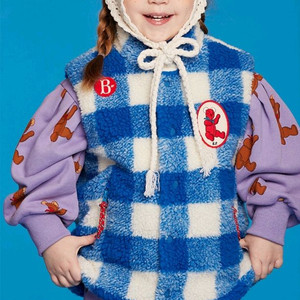 베베드피노 테디베어 털 체크 베스트 120 사이즈