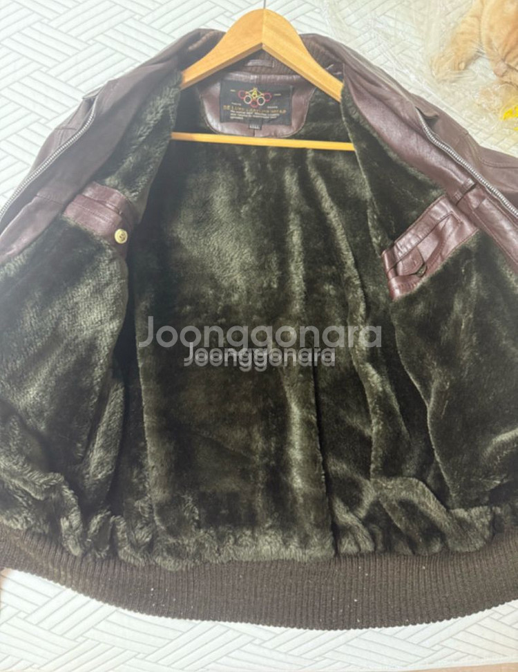 일본산 빈티지 디럭스 소가죽 다크브라운 자켓 XL--1
