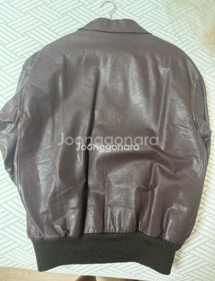 일본산 빈티지 디럭스 소가죽 다크브라운 자켓 XL--2