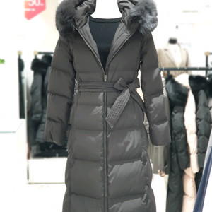 온앤온 덕다운 폭스퍼 롱패딩 그레이